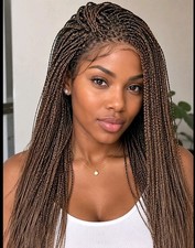 Braided Wig Micro Braids Full Lace Glueless 28in 2/30 Ombre Handmade Baby Hair