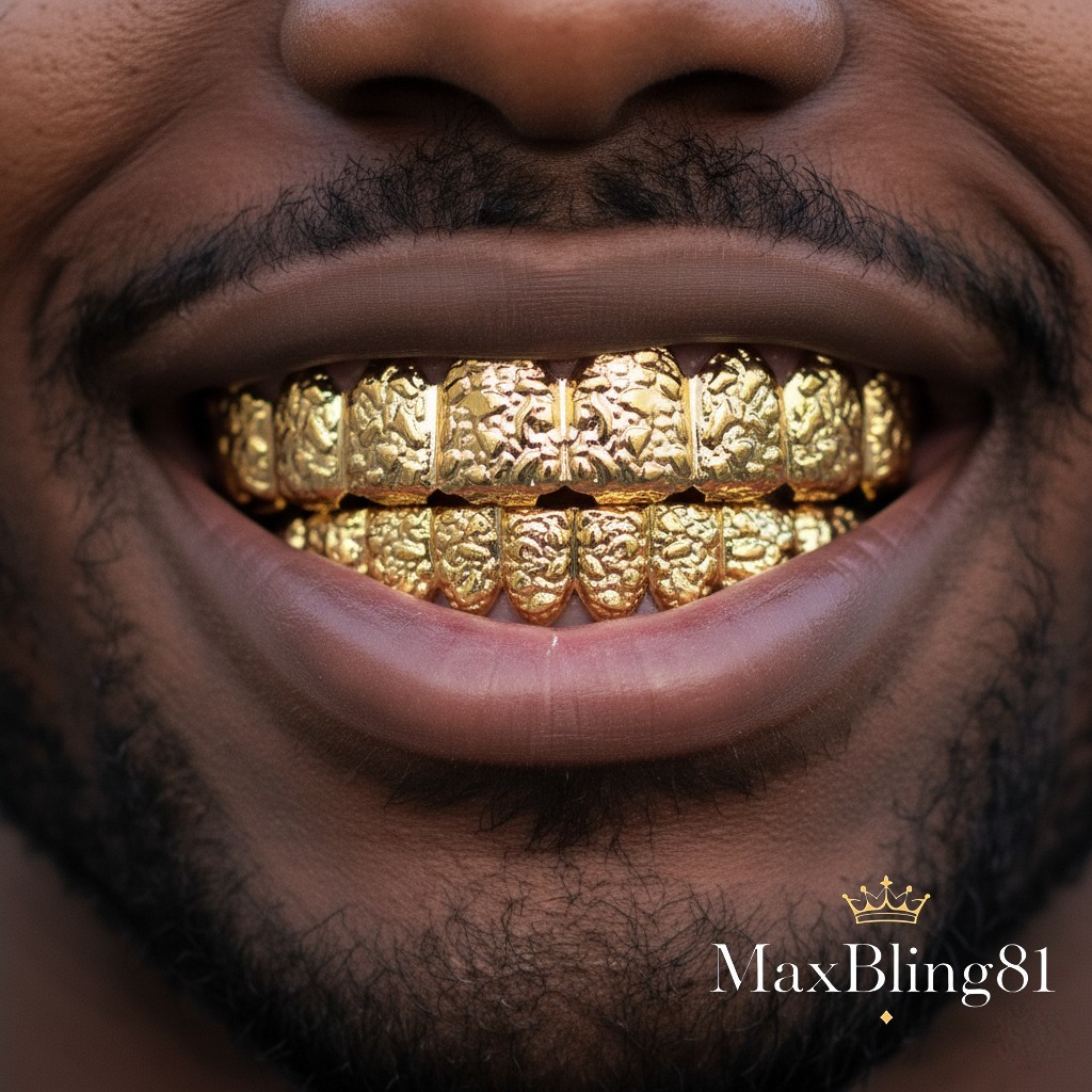 Gold Plated Brass Hip Hop Rapper's Teeth Golden Nugget Grillz Top