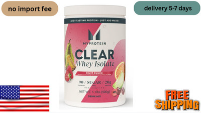 Myprotein Clear Whey Isolate Protein Powder, 20 Servings (1.1lbs) Fruit Punch