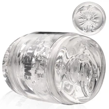 MISTRESS Double Shot See-Through Stroker, Dual Entry, Clear