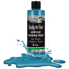 Pouring Masters Ice Blue Metallic Pearl 8oz Bottle Water-Based Acrylic Paint