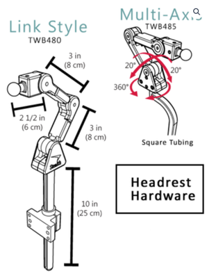 Stealth Comfort Plus Headrest TWB480-1 Stealth Products TWB480-1 Headrest Hardware 1\