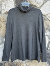 Lands End Womens Base Layer Top Sz XL Gray 100 Cotton Turtleneck Closet Staple