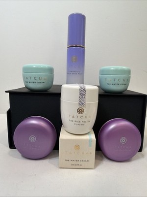 NEW LOT X7 TATCHA ~Rice Polish Dewy Skin Mist/Silk Powder/Water Cream /Japan