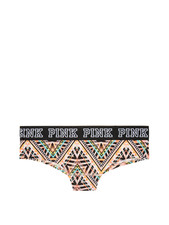 Victoria's Secret PINK Logo Cheekster Panty Coral Chevron