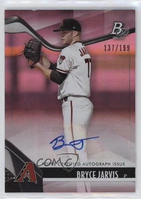2021 Bowman Platinum Top Prospects Pink 137/199 Bryce Jarvis #TOP-100 Auto 0rd2