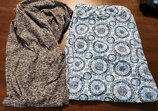 2 Pairs Of Leggings Size 3X Black Are Long/multicolor Are Capris