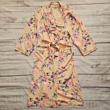 Vintage Victoria's Secret Gold Label Peach Floral Robe Womens M/L