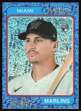 2023 Topps Heritage JJ Bleday #385 Chrome Blue Sparkle Refractor RC Marlins