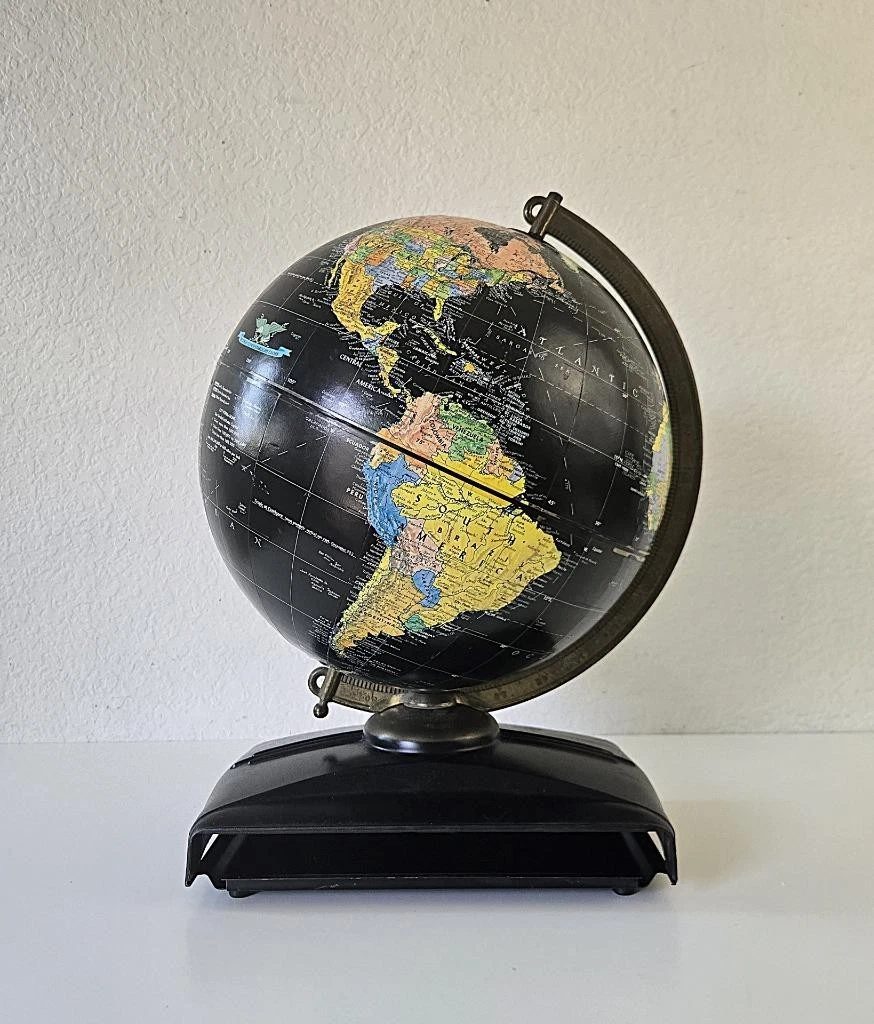 Black Vintage Original Antique World Globes & Celestial Globes for