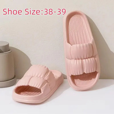 Soft Bottom Slippers for Women Home Bathroom Home Bath Non-Slip Couple Summer Sa