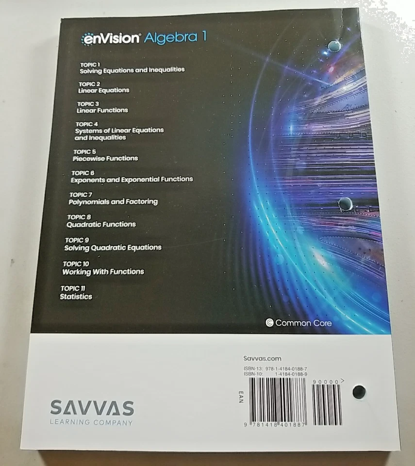 EnVision Algebra 1 Student Companion Savvas Learning Company 2024 Edition New - Image 2 of 4