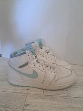 Nike Air Jordan 2016 Girls 1 Retro High GG White Still Blue 332148-106 Size 7y