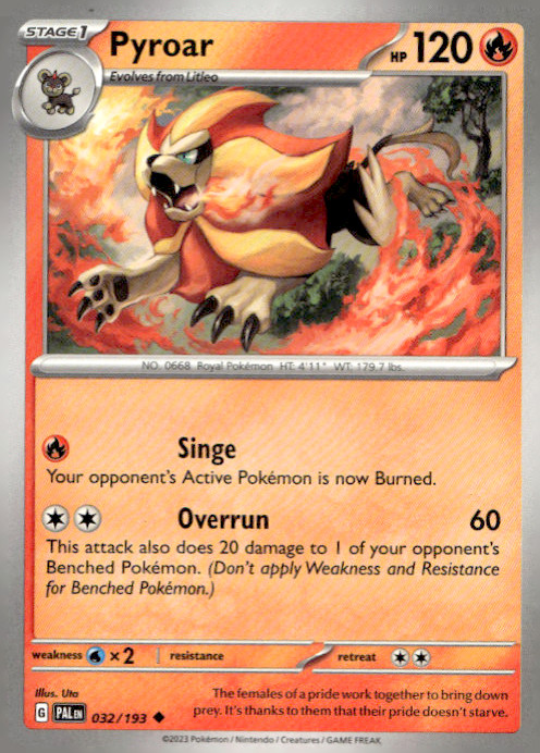 Pyroar 032/193 Uncommon Regular SV02: Paldea Evolved NM