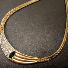 Nina Ricci Gold Rhinestone Necklace