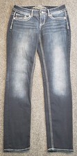 Maurices Premium Denim Jeans Womens 7/8 Regular Thick Stitch Stretch Low Rise