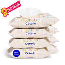 Coterie Flushable Wipes for Toddlers, 56 Count Pack of 8 , Multicolor