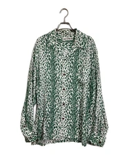 WACKO MARIA Leopard print open collar shirt Size: XL Green x Men white