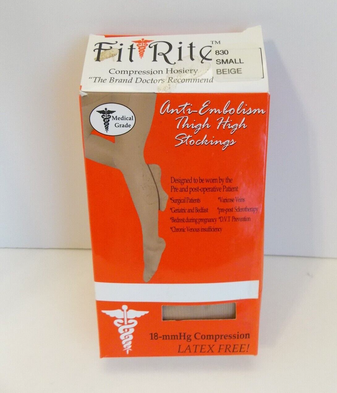 FIT RITE COMPRESSION Anti Embolism Thigh High Stockings Small NEW! eBay