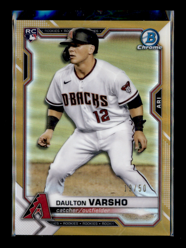 2021 Bowman Chrome Daulton Varsho #95 Gold 19/50 RC Arizona Diamondbacks