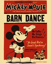 Mickey Mouse in Barn Dance 1929 Movie Poster -  8"x10" Color Photo