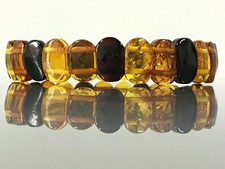 Amber Bracelet Gift BALTIC AMBER Colorful Beads Natural Jewelry Elastic 9,5g 852