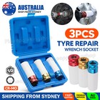3X Alloy Wheel Deep Impact Nut Socket Set 17, 19, 21mm 1/2'' with Nylon Sleeve