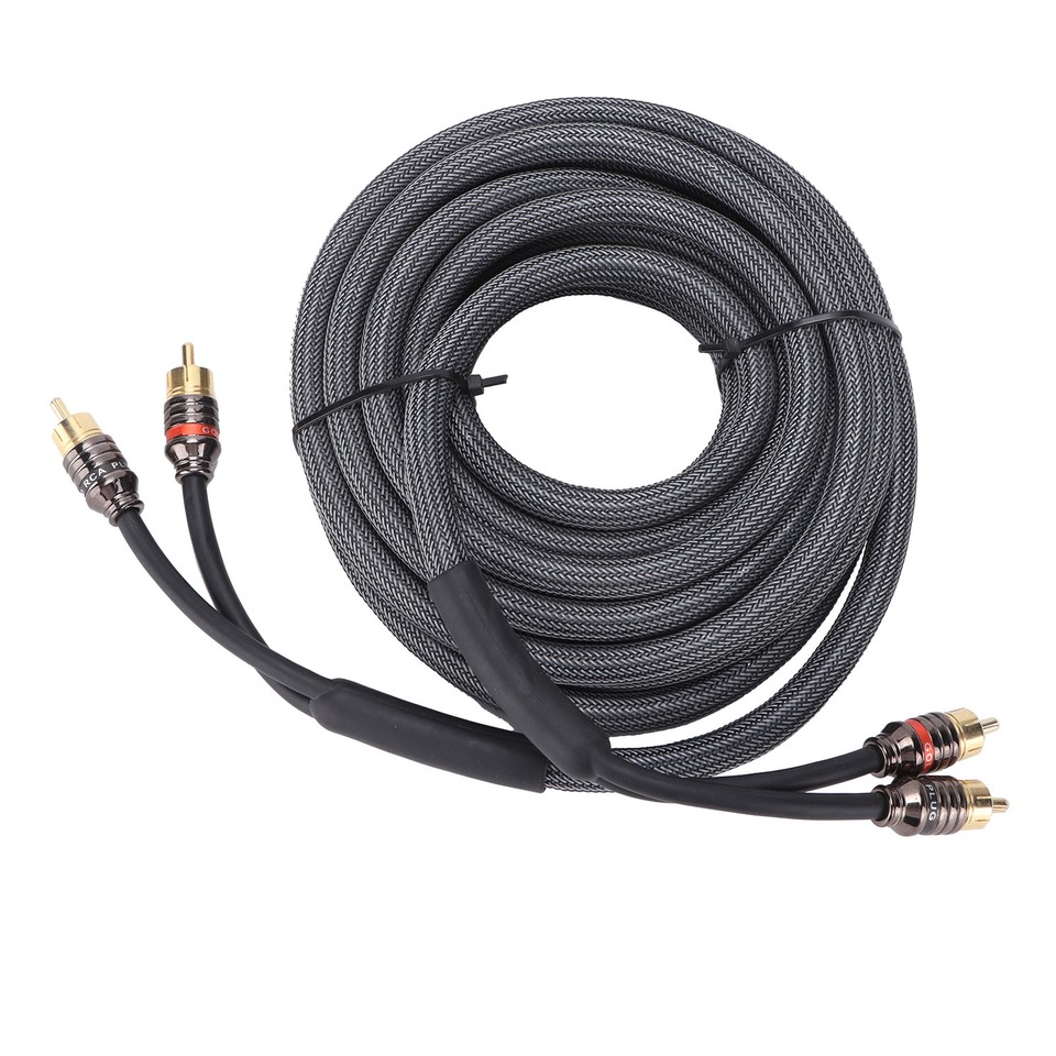 Car Audio Signal Cable Adapter 4.5m/180in Black PVC Plastic Layer For
