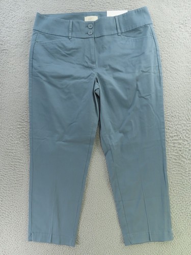 Ann Taylor Loft Womens 8 Blue Gray Cropped Pants Stretch Career Preppy Classic