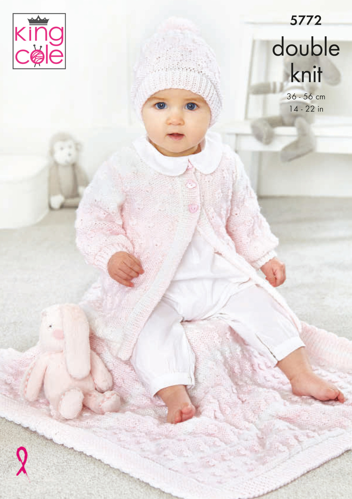 Cardigan, Hat and Blanket in King Cole Baby Pure DK (5772) - Image 4