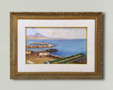 Giovanni Pane Veduta del Golfo di Napoli da Posillipo Dipinto a Olio firmato