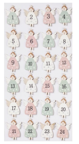 Adventszahlen 1 - 24 Zahlen Engel 4,5 Cm Holz Weihnachten Adventskalender-image