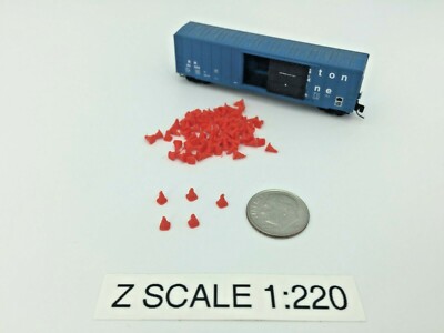 (20) Lot of Large Traffic Safety CONES 5mm Tall - Z Scale 1:220 - Color: RED