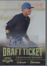 CRISTHIAN ADAMES 2011 PLAYOFF CONTENDERS DRAFT TICKET AUTO CARD #DT55