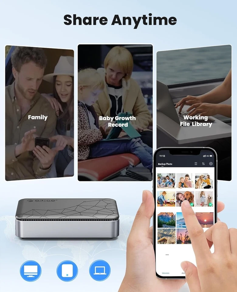 ORICO Networkable HD Enclosure for 2.5" SATA HDD / SSD Private NAS Diskless - Image 3 of 4