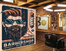 3D Cool Man A4102 Barber Shop Photo Curtain Window Blockout Fabric Amy 2023