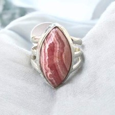 Rhodochrosite Solid 925 Sterling Silver Ring 7