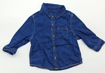 Stylish French Baby Long Sleeve Denim Shirt From Kiabi Size 6M 62 68