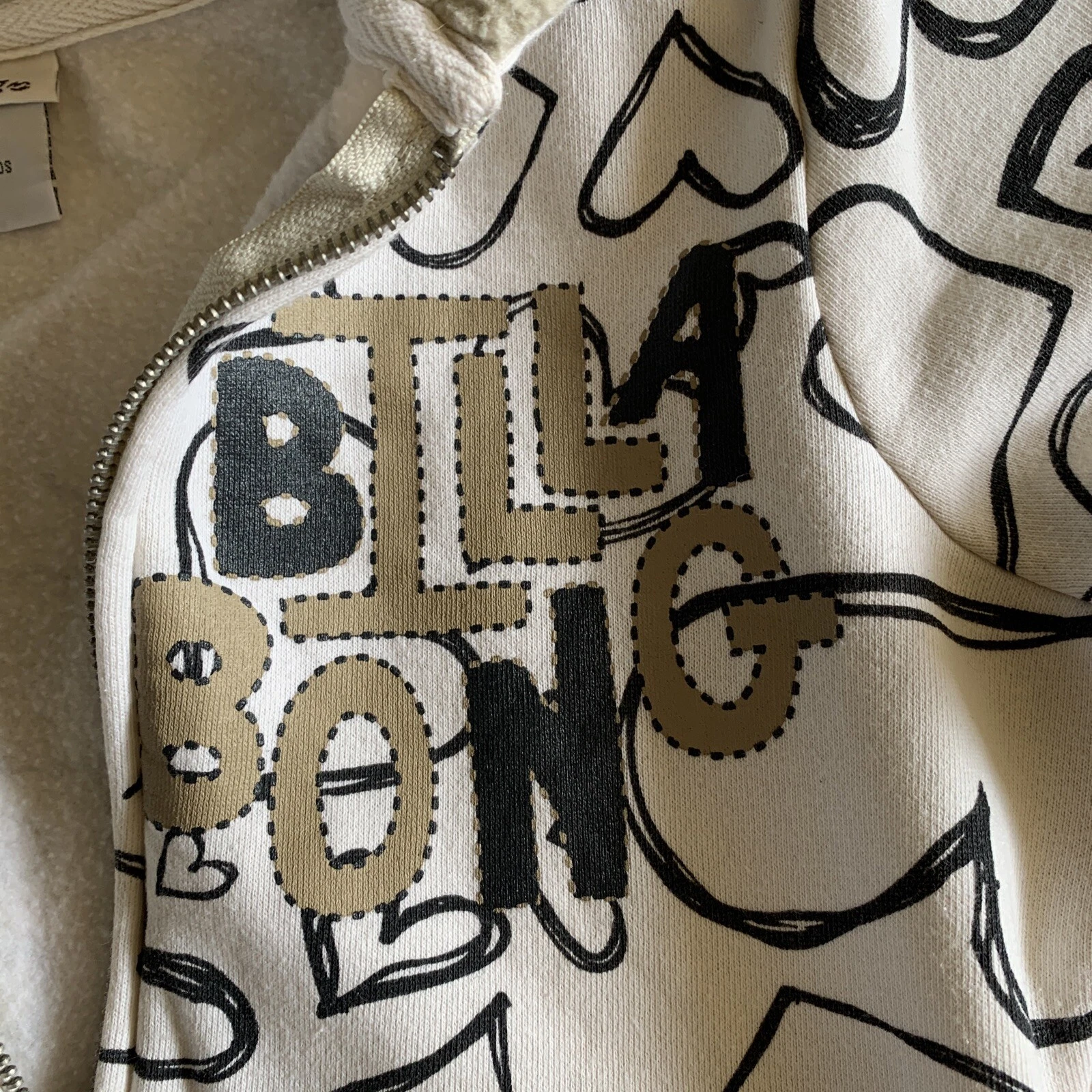 VALENTINO Felpa con cappuccio Billabong S Hearts Pile Cerniera Felpa Manica Lunga Tasche Pelliccia