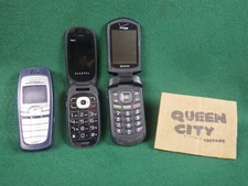 Lot of 3 used vintage cell phones/mobile/handy Kyocera/Nokia/Alcatel
