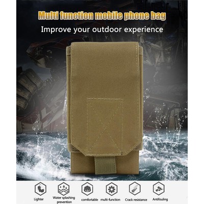 Waterproof Molle Waist Pack Camping Phone Gear Gadget Storage Bags (Khaki) Deu
