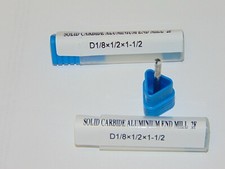 2 Flute 1/8 x 1/8 x 1/2 x 1-1/2 Single End Mill Solid Carbide Un Coated