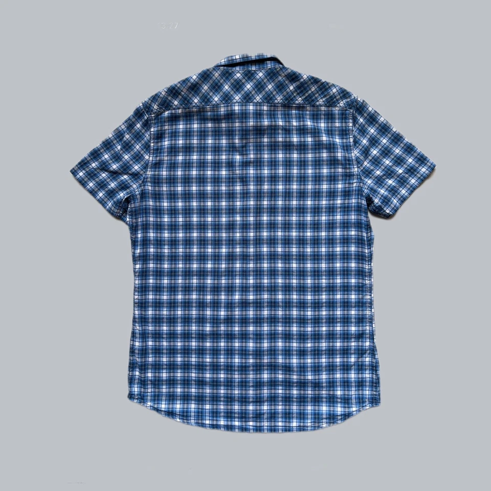 Camisa DIESEL Hombre Algodón Azul Cuadros Manga Corta Talla M Foto 2 de 4