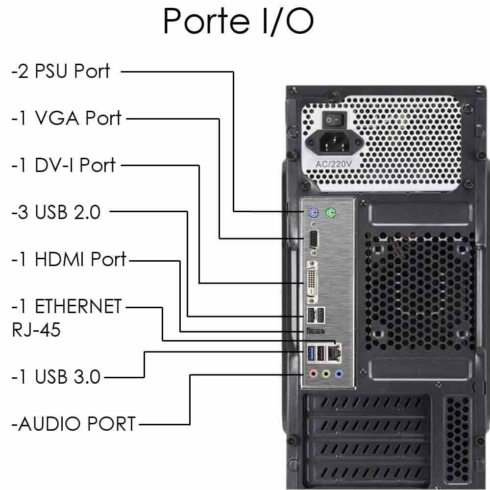 Pc fisso completo 8gb ram ssd 480gb monitor mouse tastiera altoparlanti inclusi foto 3