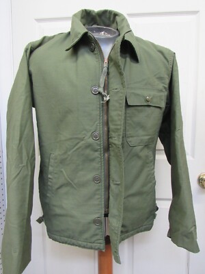 US Navy USN A-2 Deck Jacket Military OD Cold Weather Coat