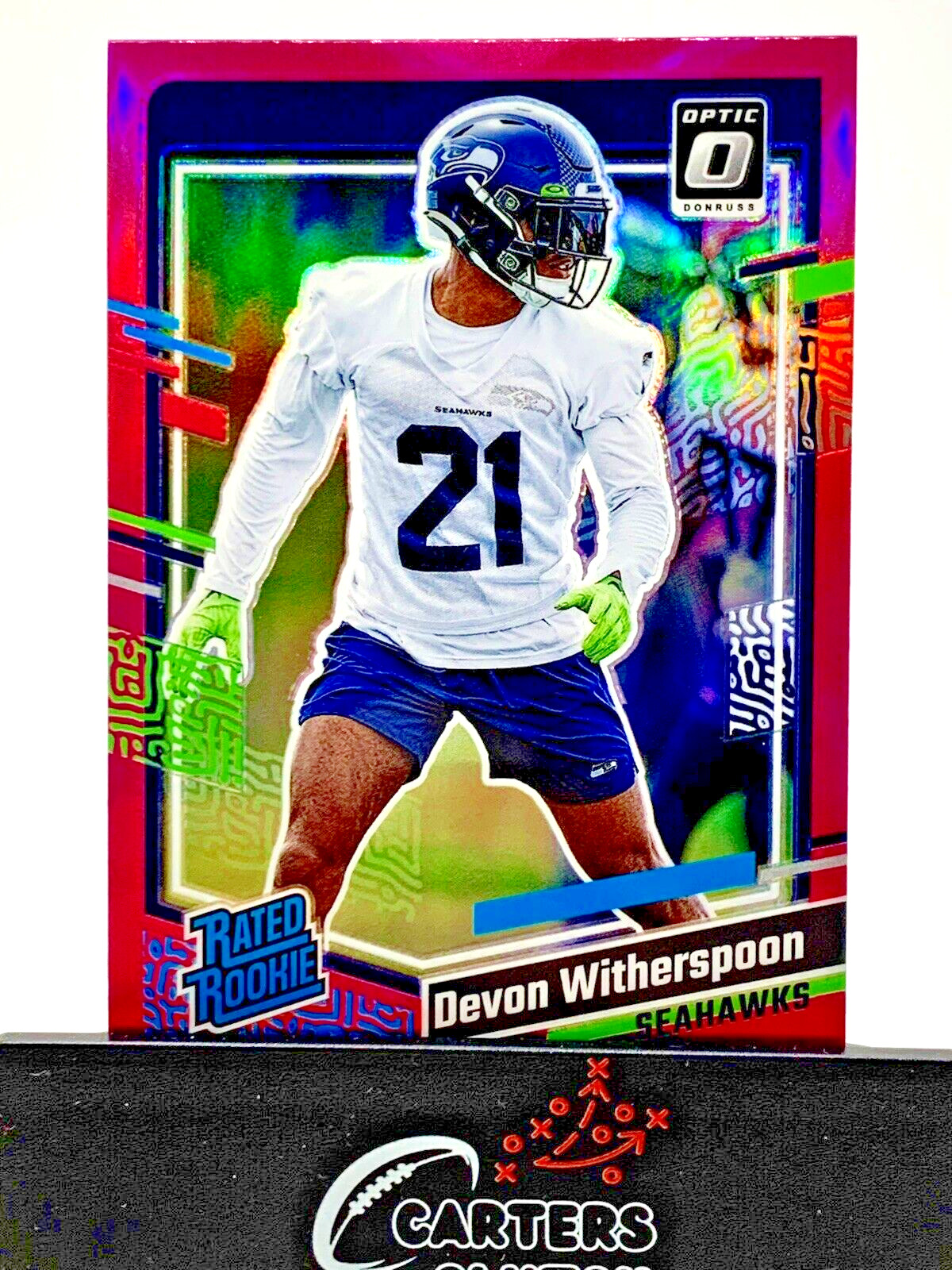 2023 Donruss Football Devon Witherspoon Optic Preview Rated Rookie Pink Seahawks