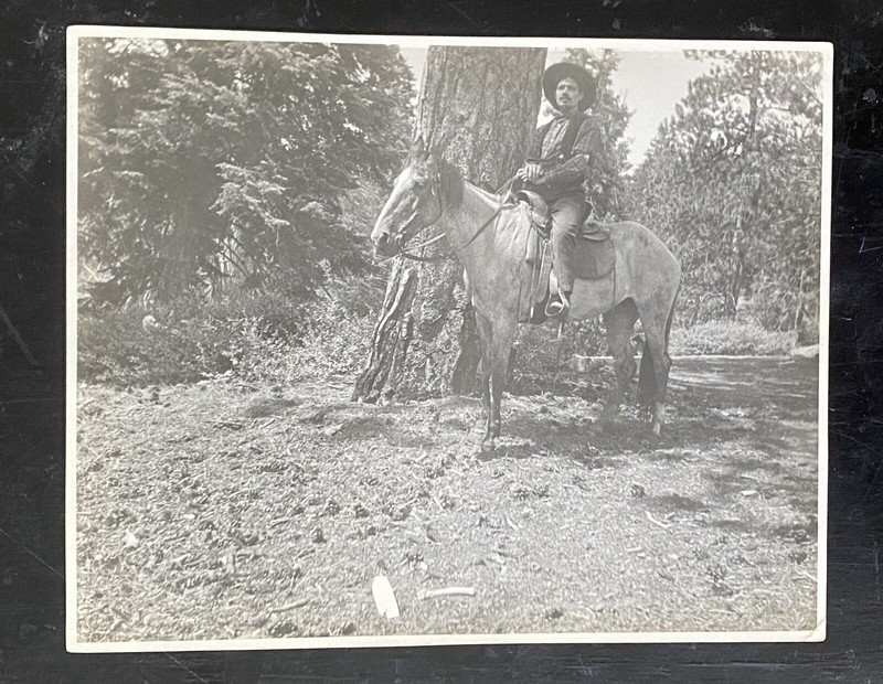 Vintage Western Photo Cowboy Horse Hat Boots Kodagraph Shop Santa Monica c1940s