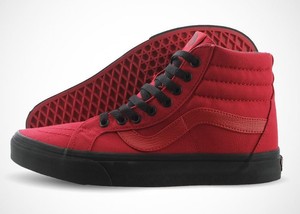 vans sk8 hi red black