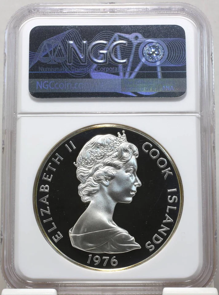 1976 Cook Islands Wildlife Conservation Kingfisher Silver Coin PF69UC $5 NGC - Image 4 of 4