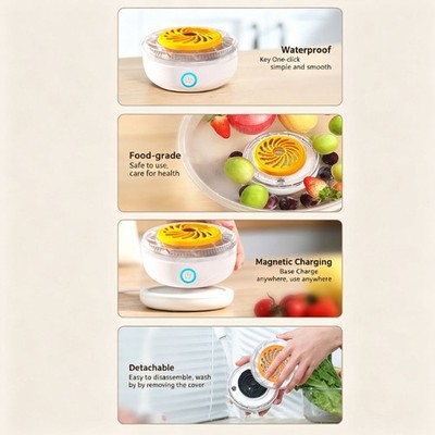 Fruit Vegetable Cleaner Automatic Operation ABS Texture Low Noise Energy Saving